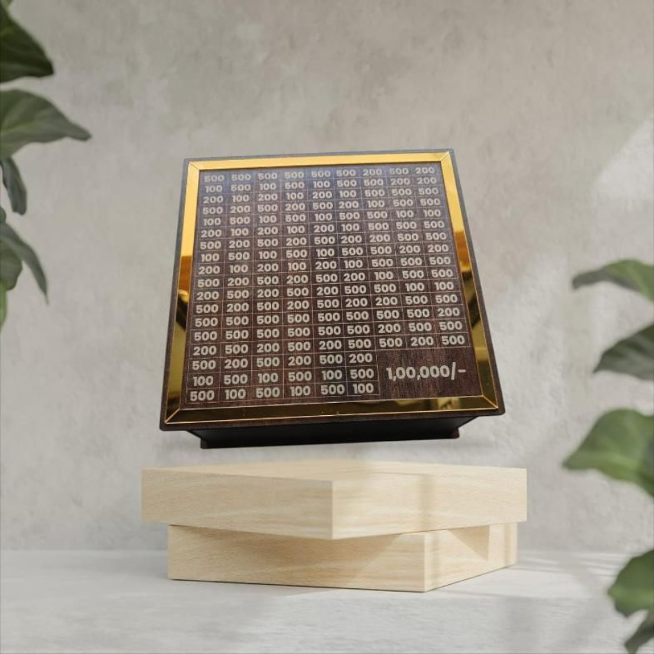 SaveBox – Wooden Savings Challenge Piggy Bank