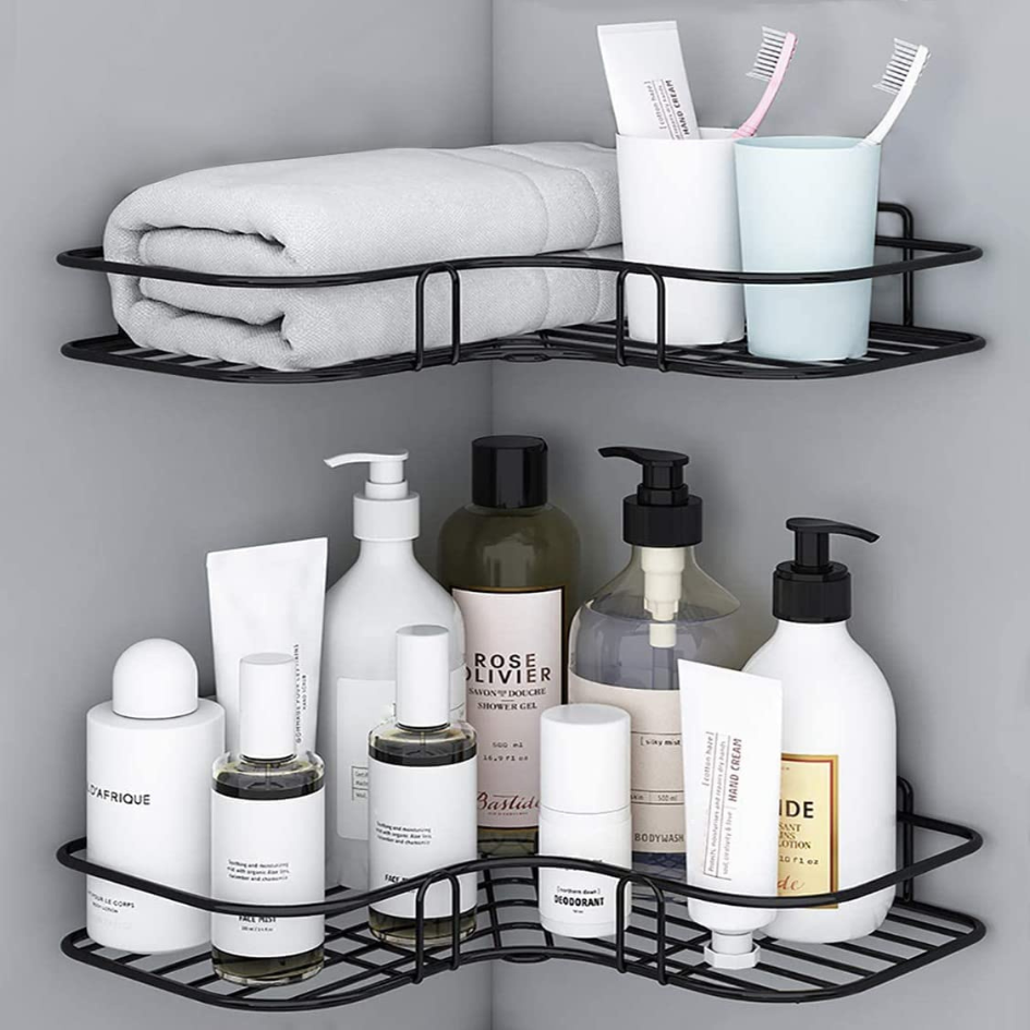 GripRack Self-Adhesive Metal Corner Shelf