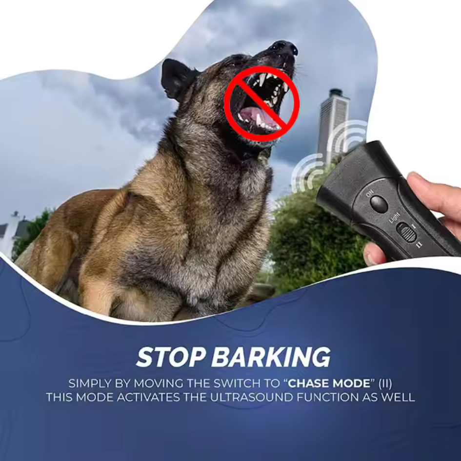 BarkShield – Ultrasonic Dog Repeller & LED Flashlight