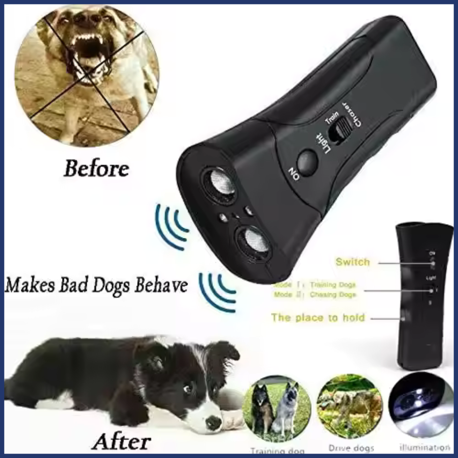 BarkShield – Ultrasonic Dog Repeller & LED Flashlight