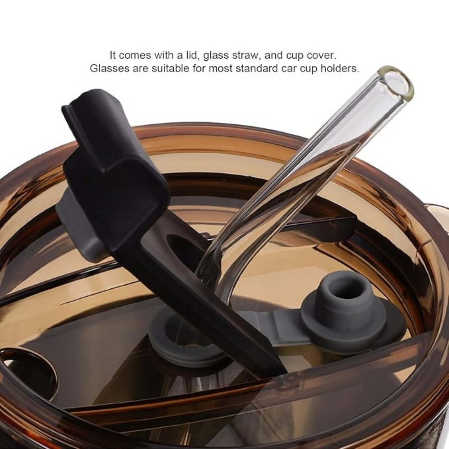 Stylish Glass Tumbler with Lid & Straw | Sleek, Durable, On-the-Go!