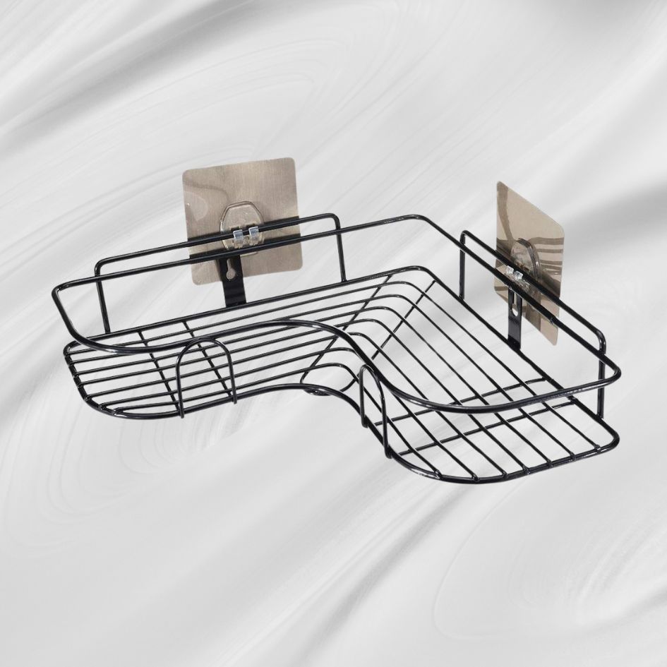 GripRack Self-Adhesive Metal Corner Shelf