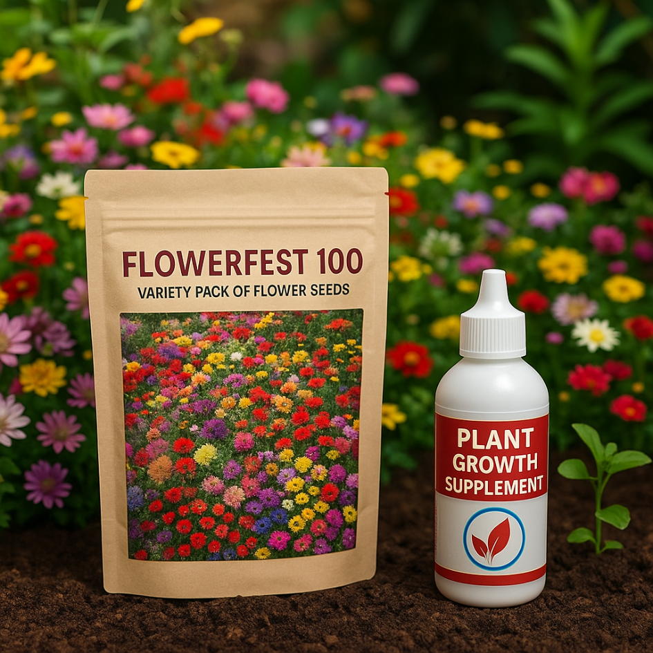 🌸 FlowerFest 100 – Variety Pack of Flower Seeds
