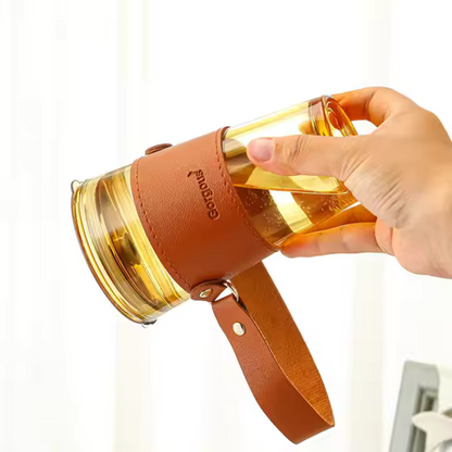 Stylish Glass Tumbler with Lid & Straw | Sleek, Durable, On-the-Go!