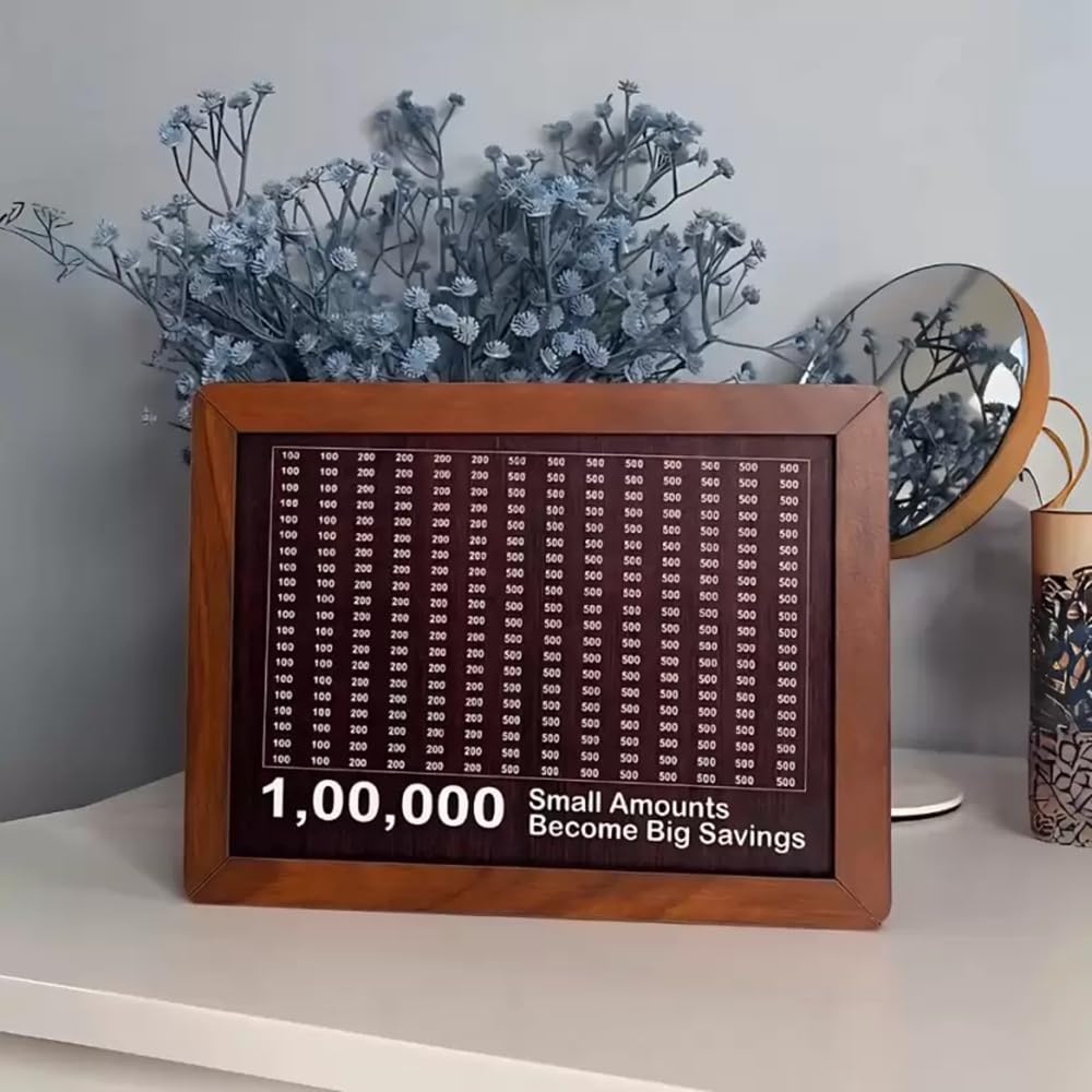 SaveBox – Wooden Savings Challenge Piggy Bank