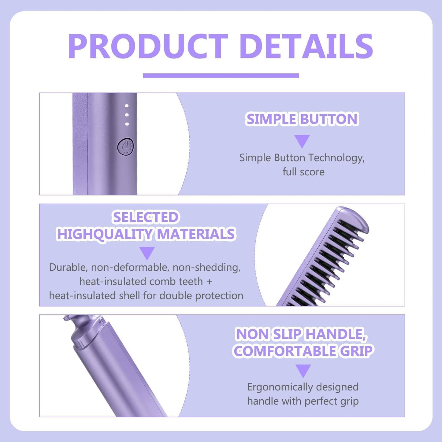 ZenComb – Cordless Mini Hair Straightener & Hot Comb
