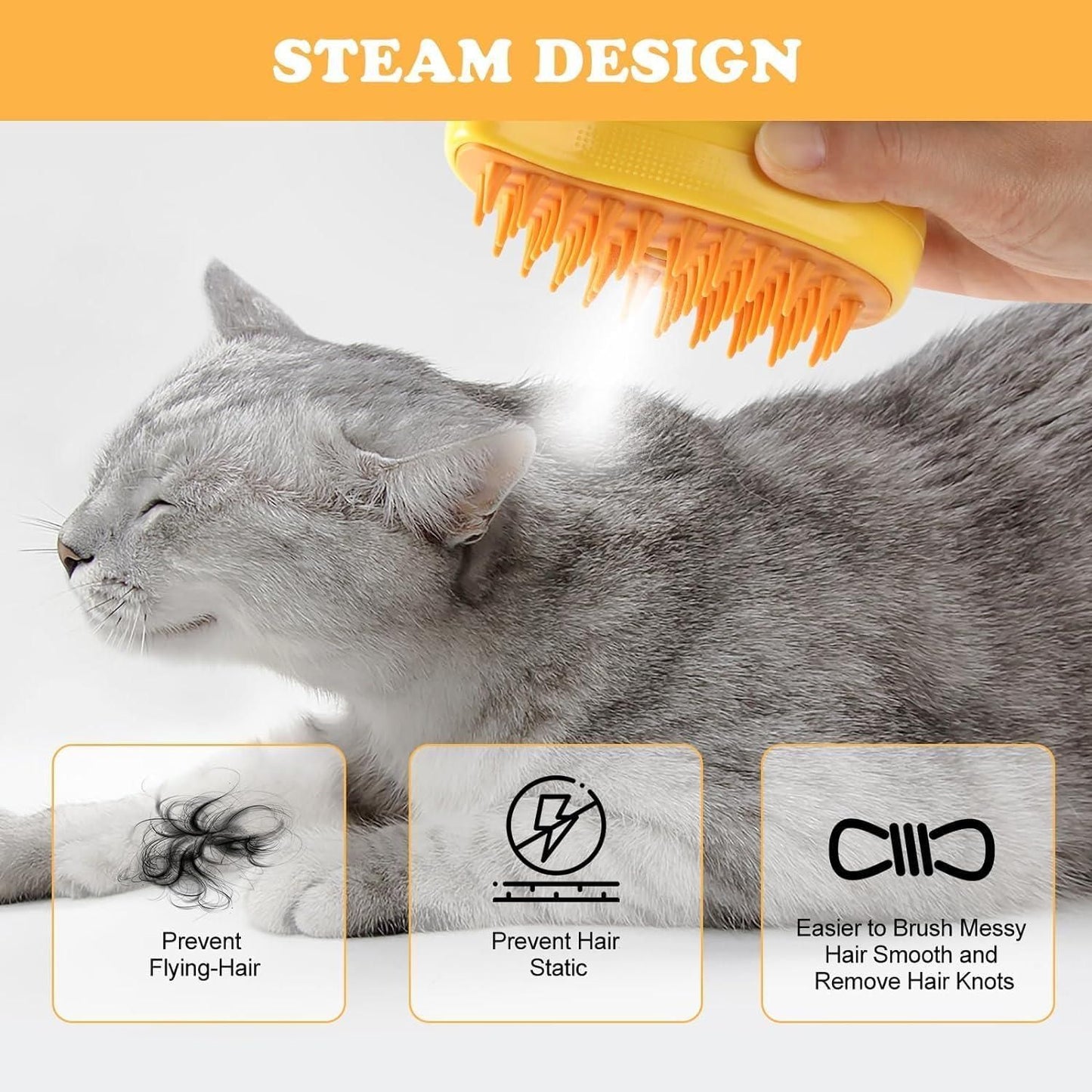 FurMist – 3-in-1 Steaming Pet Hairbrush