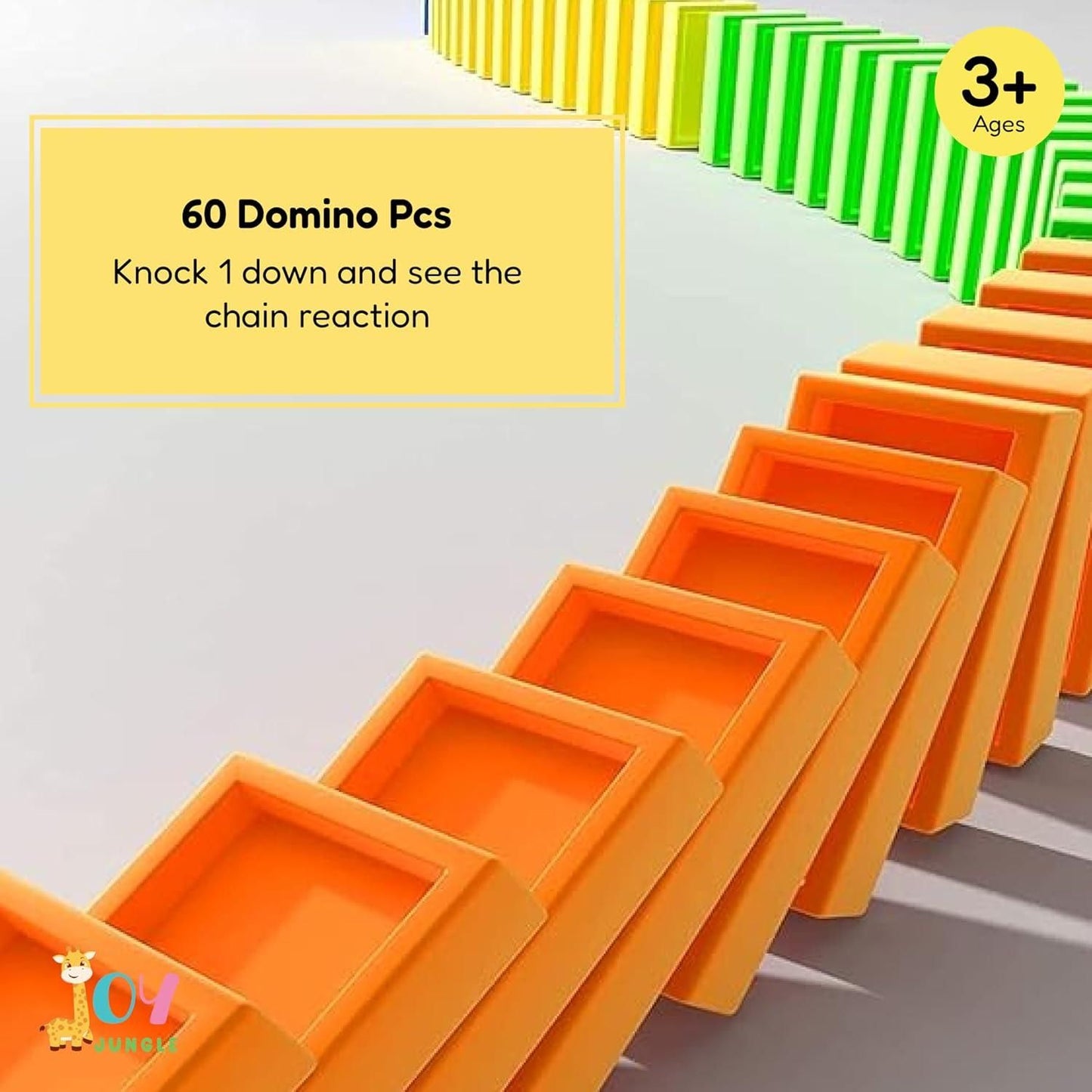 PlayRail Domino Set – Automatic Toy Train with Colourful Domino