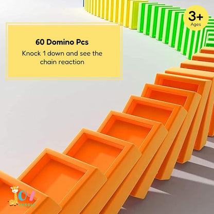 PlayRail Domino Set – Automatic Toy Train with Colourful Domino