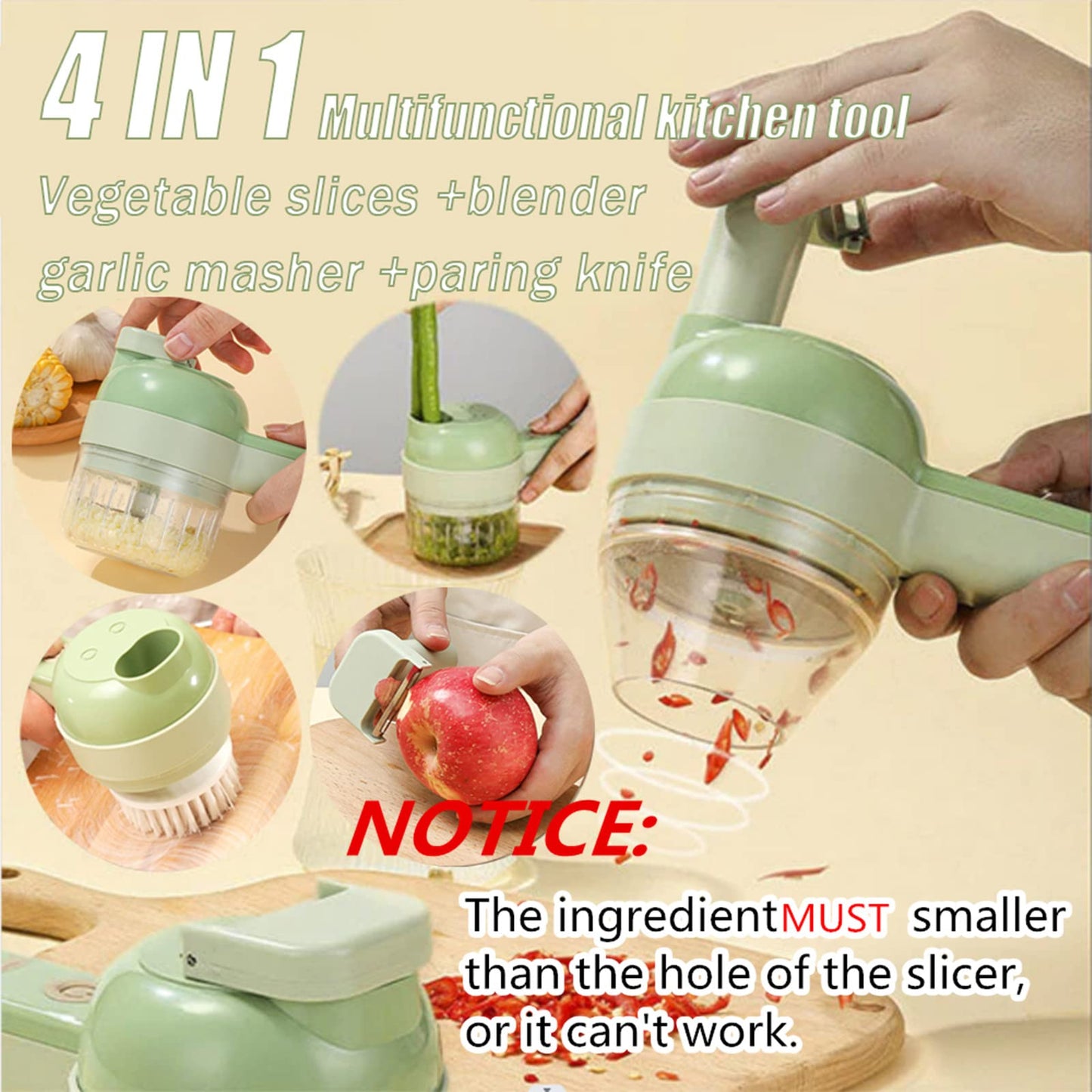 ChopEasy – 4-in-1 Portable Electric Vegetable Cutter Set