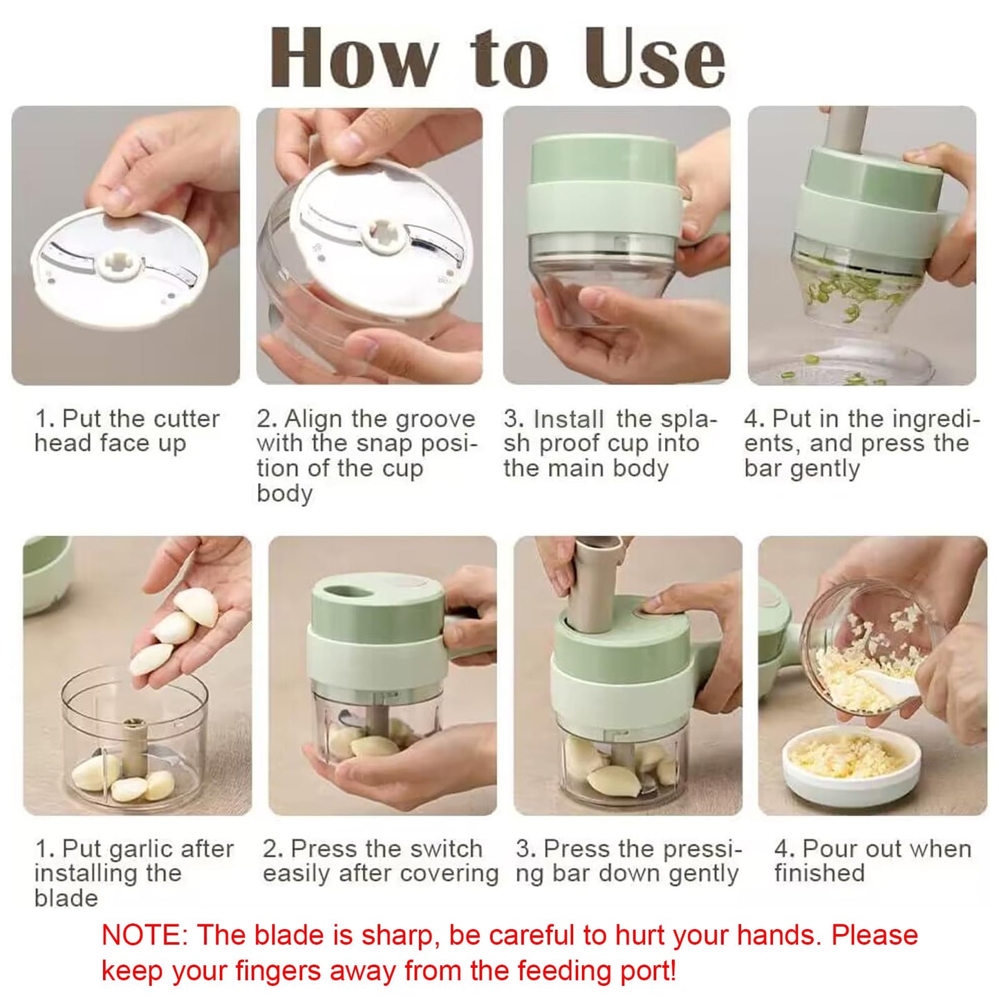 ChopEasy – 4-in-1 Portable Electric Vegetable Cutter Set