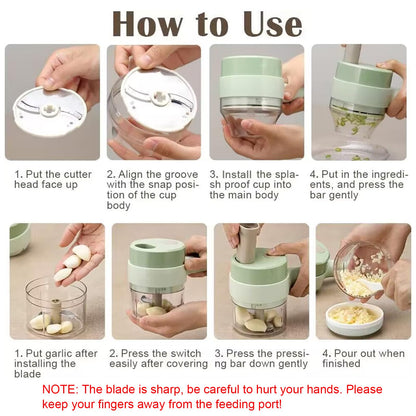 ChopEasy – 4-in-1 Portable Electric Vegetable Cutter Set