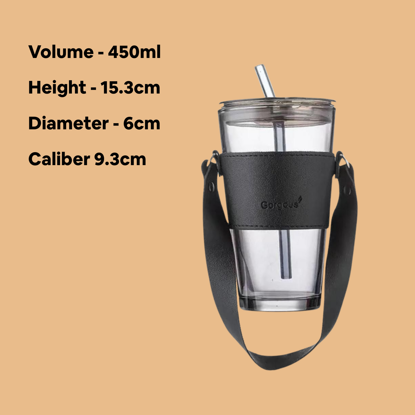 Stylish Glass Tumbler with Lid & Straw | Sleek, Durable, On-the-Go!