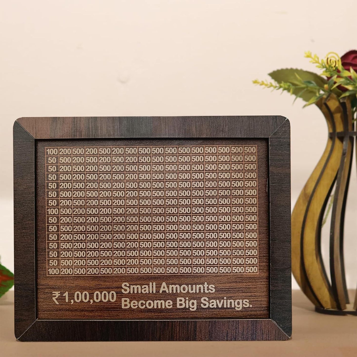 SaveBox – Wooden Savings Challenge Piggy Bank