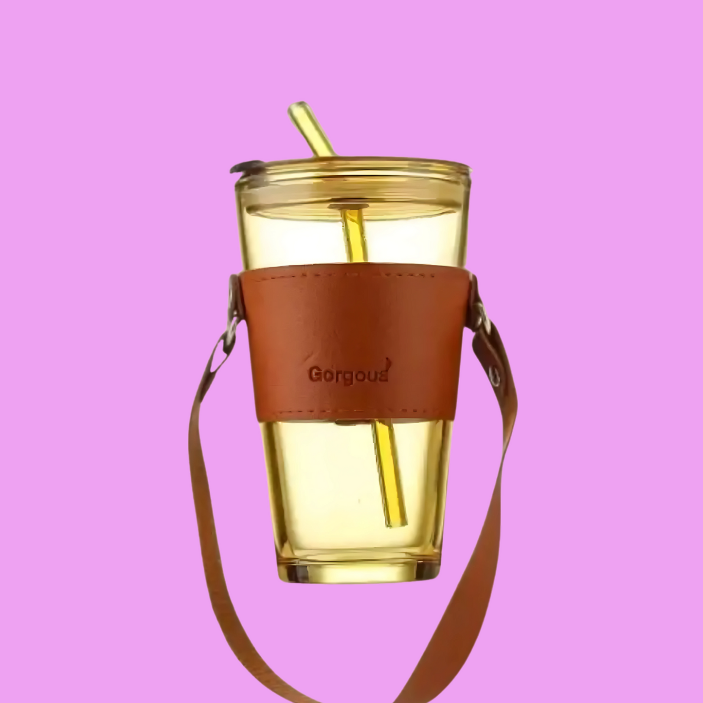 Stylish Glass Tumbler with Lid & Straw | Sleek, Durable, On-the-Go!