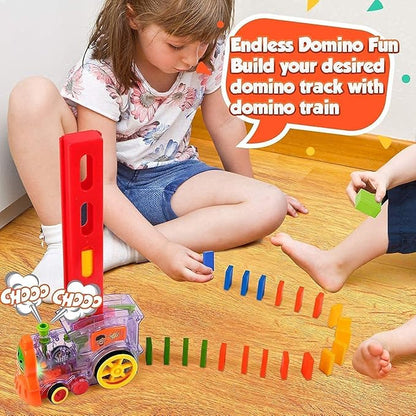 PlayRail Domino Set – Automatic Toy Train with Colourful Domino