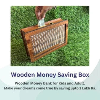 SaveBox – Wooden Savings Challenge Piggy Bank