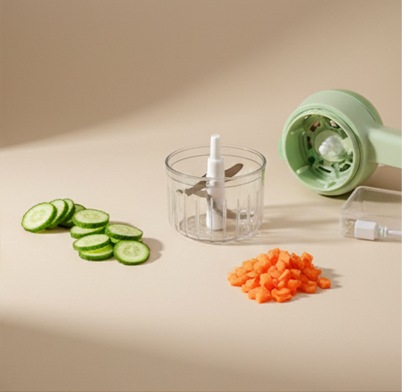 ChopEasy – 4-in-1 Portable Electric Vegetable Cutter Set