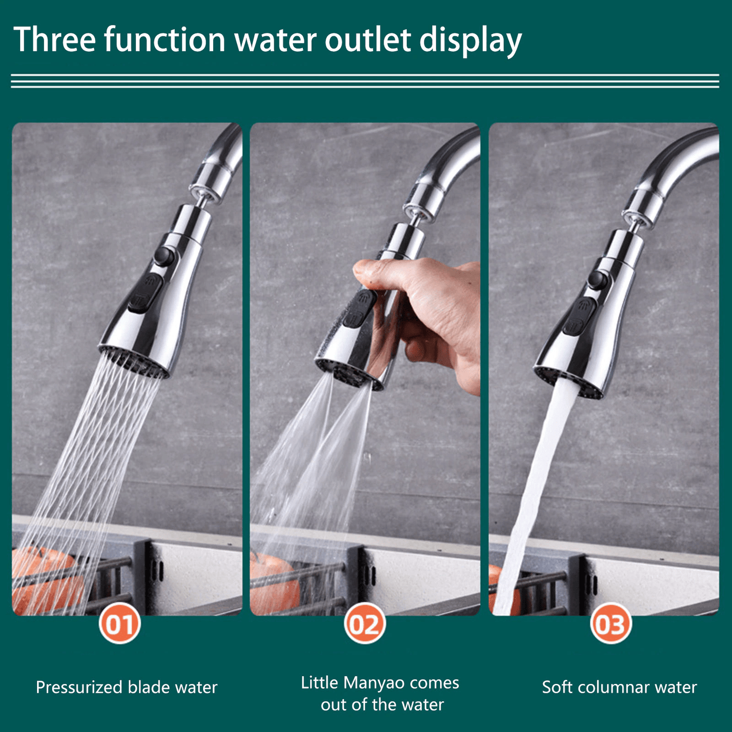 🚿 AquaCraft – 3-Mode Stainless Steel Kitchen Fauce